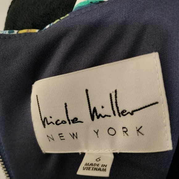 Nicole Miller Cold Cut Out Shoulder Multicolor Dress Size 6 - Picture 7 of 8